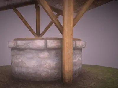 Stone Well Low Poly PBR Low-poly 3D model
