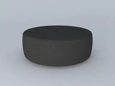 Round Leather Coffee Table Ottoman 3D model