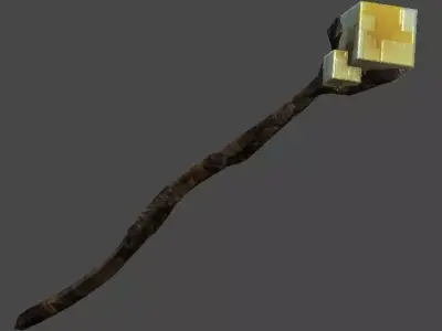 wand1 wooden wand Low-poly 3D model