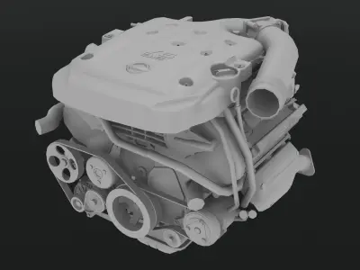 Nissan 350z VQ35DE engine Low-poly 3D model
