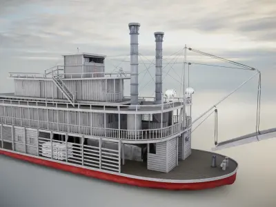 Steamboat Low-poly 3D model