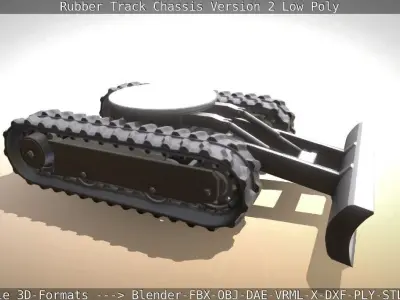 Rubber Track Chassis Version 2 Low-Poly Low-poly 3D model