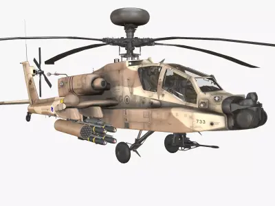  Apache AH-64D Israel Air Force Basic Low-poly 3D model