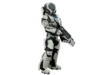 CYBORG SOLDIER RX-5 Rigged for Unreal Engine - Unity - MIXAMO 3D model