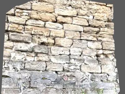 Gate wall of a beautiful fort built thousands of years ago 3D model