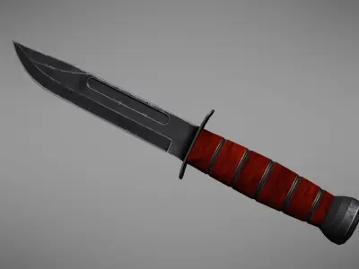 Knife Ka-Bar Low-poly 3D model