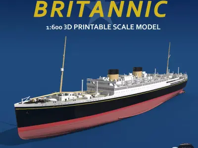 MV BRITANNIC 1930 last White Star liner in service 1-600 version 3D print model