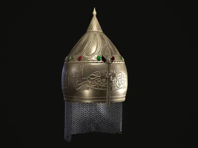 Ottoman Helmet PBR Low-poly 3D model