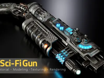 Old Sci-Fi Gun - Tutorial Full Process 3D model