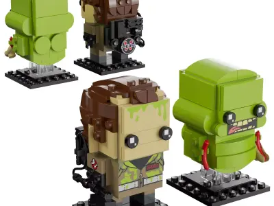Lego BrickHeadz - 41622 Peter Venkman and Slimer 3D model