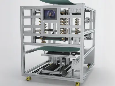 Chain-structure-stacking-machine teflon coating machine 3D model
