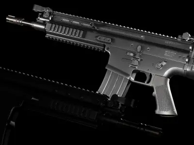 Low Poly FN SCAR Assault Rifle Low-poly 3D model