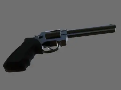 Black Revolver 44 - Magnum - Gun - Weapon - Arma Low-poly 3D model
