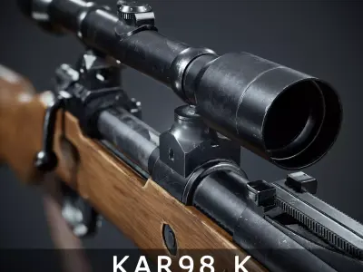 PBR Kar98 k Sniper Rifle Low-poly 3D model Low-poly 3D model