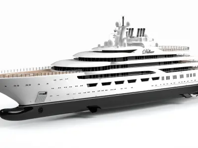 Dilbar Luxury Yacht Dynamic Simulation 3D model