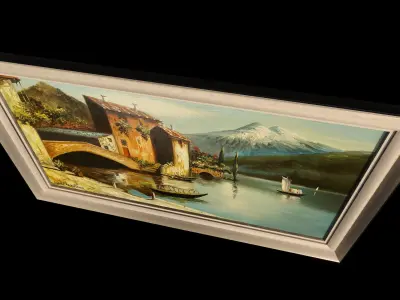 Rivertown Oil Painting 3D model