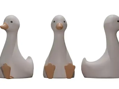 Silly Duck - Cartoon Model 1k Faces Low-poly 3D model