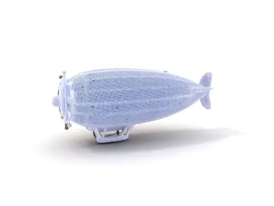 Vintage Copper Airship model pack Low-poly 3D model