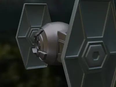 TIE Fighter  Sci-Fi Spacecraft Game Ready 3D Model  Free low-poly 3D model