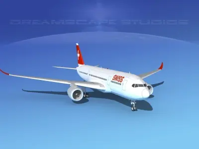 Airbus A350-800 Swissair 3D model