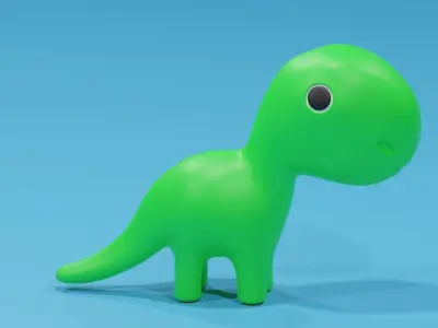 Cartoon Cute Dinosaur Toy Low-poly 3D model