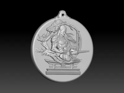 HM Samurai Warrior Keychain 3D print model