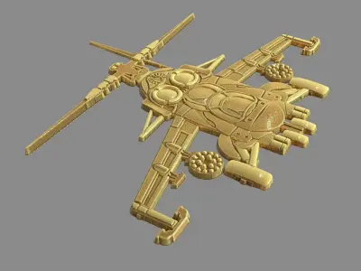 Helicopter MI-24 front view 3D print model