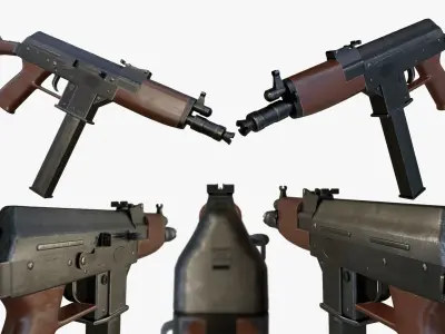 AK-9u Low-poly 3D model
