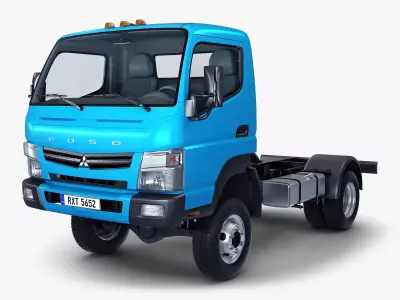 Mitsubishi Fuso Canter 4x4 Chassis Truck 3D model