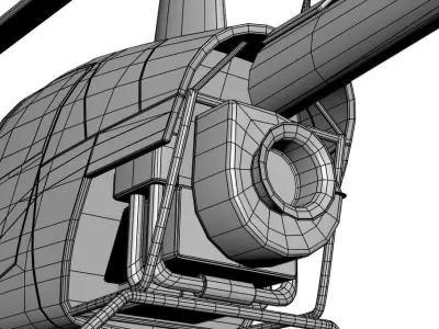 Small yellow helicopter 3D model