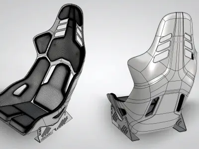  RECARO podium cf 3d model Low-poly 3D model