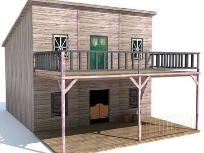 4 Western Styled Houses 3D model