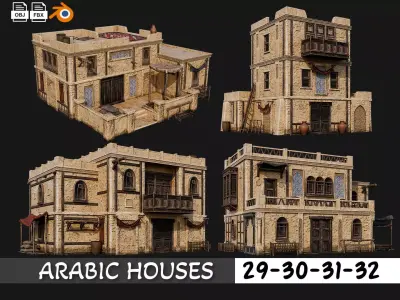 29-32 - Arabic Houses 4K Low-poly 3D model