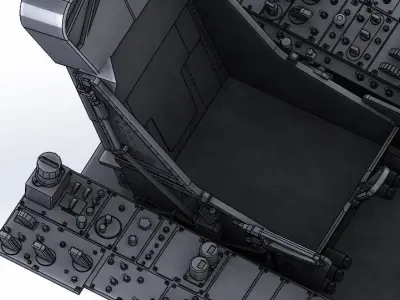 F104 Starfighter internal cockpit Stl files only 3D print model