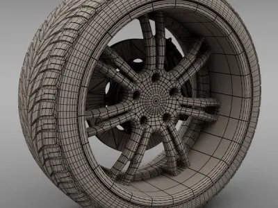 Savini Forged SV-24S Wheel and Tire 3D model