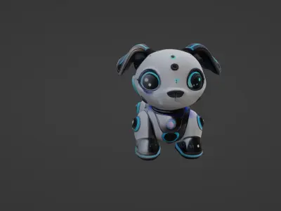 Stylized Robotic Pet Dog 3D model purchase