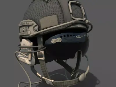 Military helmet soldier scifi  Low-poly 3D model