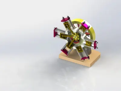 Six Cylinder Radial Engine 3D print model