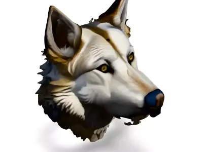 Realistic Wolf Head 3D Model Low-poly 3D model