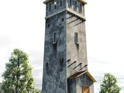 Watching Tower Low-poly 3D model