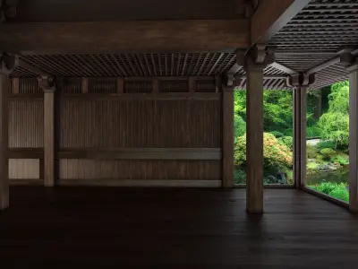 Japanese-Chinese Temple Low-poly 3D model