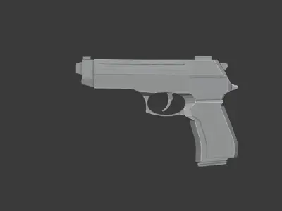 9 MM Handgun Free low-poly 3D model