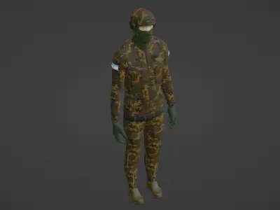 Argentina Soldier Low-poly 3D model