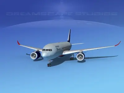 Airbus A350-800 Aeroflot 3D model