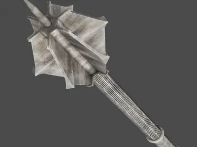 Steel ceremonial mace 3D model