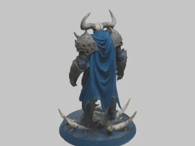 Medieval Armored Skeleton Figure Low-poly 3D model