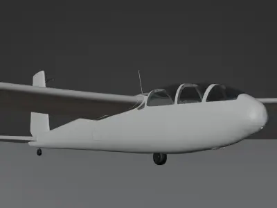 Aircraft-Airplane-Blanik-L13-1958 Low-poly 3D model