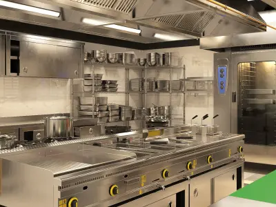 Industrial Commercial Kitchen Collection Low-poly 3D model