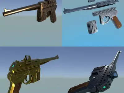 Blaster DL-50 Type 1 Free low-poly 3D model