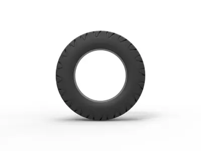 Semi truck tire 5 Scale 1 to 25 3D print model